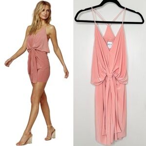 NWT MISA Los Angeles Domino Mini Dress in Peach Pink